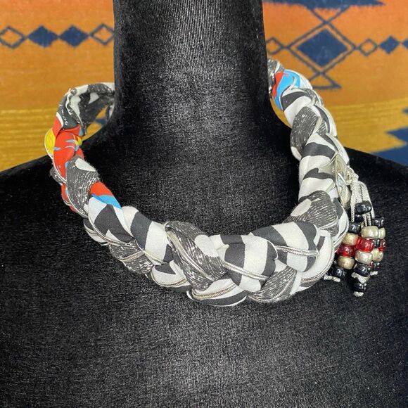 NWOT Bandana Necklace With Charm. Boho. Southwestern. OSFM. Adjustable. USA. - Picture 3 of 9
